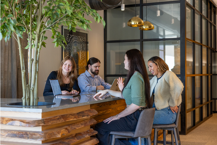 group of students studying